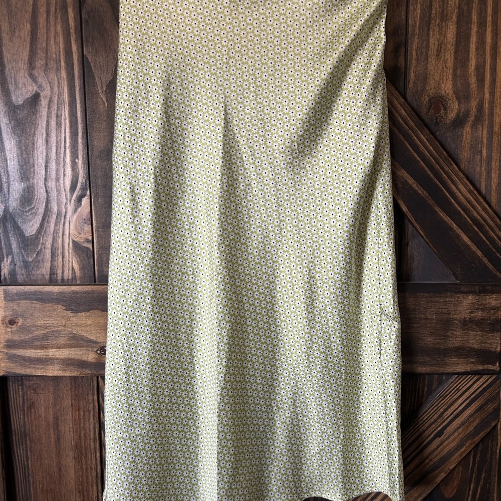 Hollister Green Satin Patterned Skirt